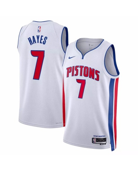 Herren Nike White 2022/23 Detroit Pistons Killian Hayes No. 7 Swingman Trikot mit Association Edition