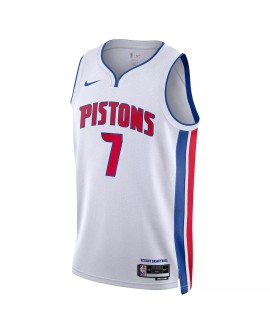 Herren Nike White 2022/23 Detroit Pistons Killian Hayes No. 7 Swingman Trikot mit Association Edition