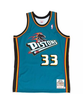 Detroit Pistons Grant Hill Retro NBA Swingman Trikot Nummer 33 blau 1998/99