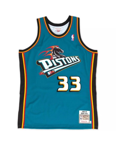 Detroit Pistons Grant Hill Retro NBA Swingman Trikot Nummer 33 blau 1998/99