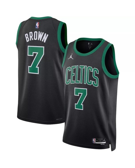 Herren Boston Celtics Jaylen Brown #7 Jordan Brand Black 2022/23 Statement Edition Swingman-Trikot