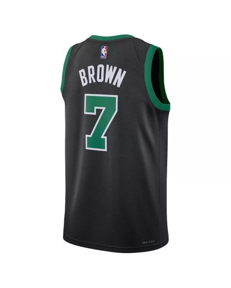 Herren Boston Celtics Jaylen Brown #7 Jordan Brand Black 2022/23 Statement Edition Swingman-Trikot