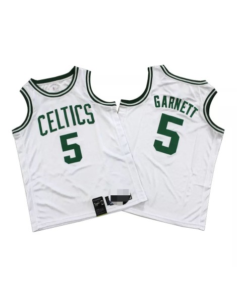 Herren Boston Celtics Kevin Garnett #5 Weißes Swingman-Trikot – Icon Edition