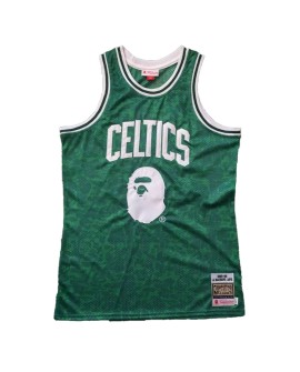 BAPE x Mitchell & Ness Celtics ABC grünes Swingman-Basketballtrikot