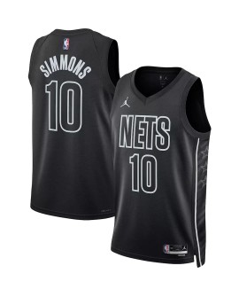 Brooklyn Nets Ben Simmons #10 Schwarzes Swingman-Trikot 2022/23 für Herren