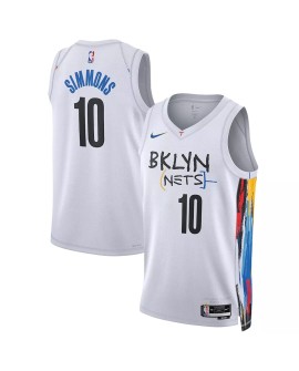 Brooklyn Nets Ben Simmons #10 Weißes Swingman-Trikot 2022/23 für Herren – City Edition