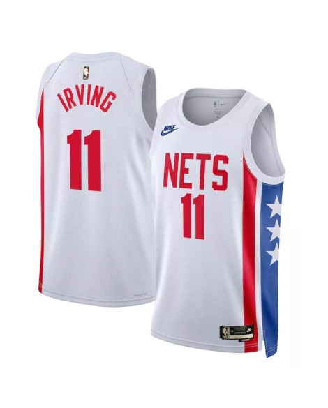 Herren Brooklyn Nets Kyrie Irving #11 Weiß 2022/23 Swingman-Trikot – Classic Edition