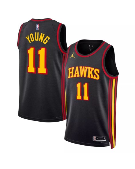Atlanta Hawks Trae Young #11 Jordan Brand schwarzes Swingman-Trikot 2022/23 für Herren