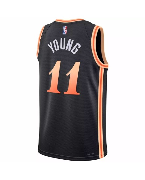 Atlanta Hawks Trae Young #11 Nike Schwarzes Swingman-Trikot 2022/23 für Herren – City Edition