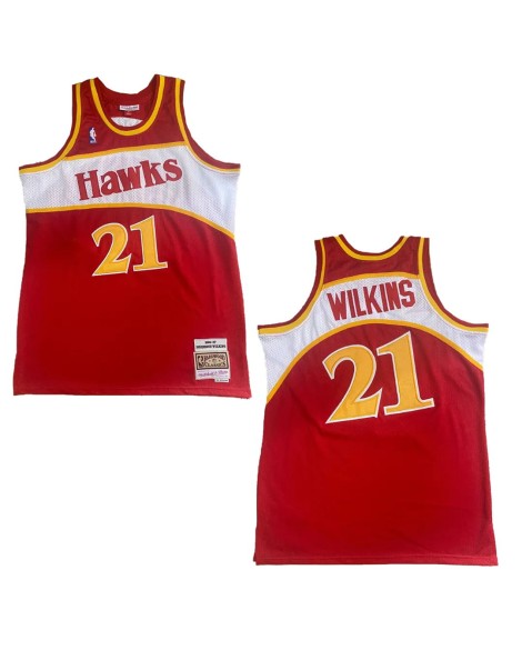 NBA-Swingman-Trikot Nr. 21 von Mitchell & Ness, Atlanta Hawks Wilkins, rot, für Männer, 1986/87