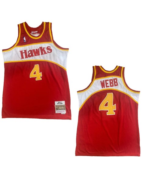NBA Swingman-Trikot Nr. 4 Mitchell & Ness Atlanta Hawks Webb Nr. 4 für rote Männer 1986/87
