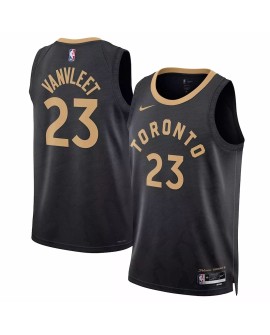 Herren Nike Fred Vanvleet Toronto Raptors No. 23 Schwarz Swingman 2022/23 Shirt mit City Edition