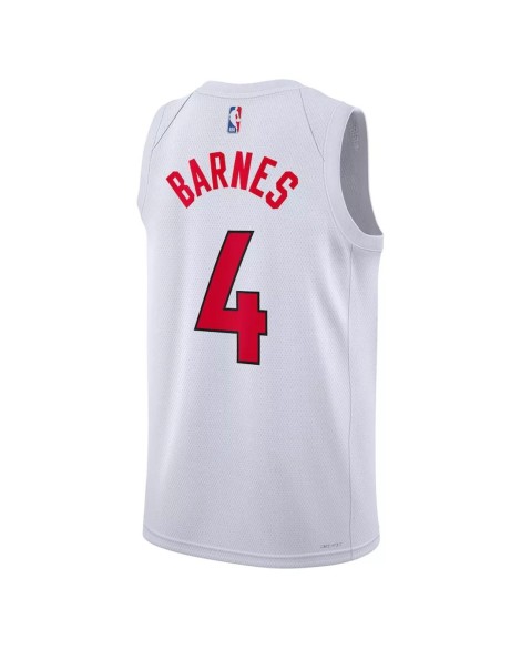 Herren Nike White 2022/23 Toronto Raptors Scottie Barnes Swingman No. 4 Jersey mit Association Edition