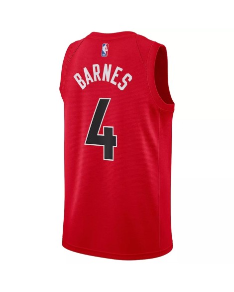 Herren Swingman Toronto Raptors Scottie Barnes 2022/23 Red No. 4 Shirt mit Icon Edition