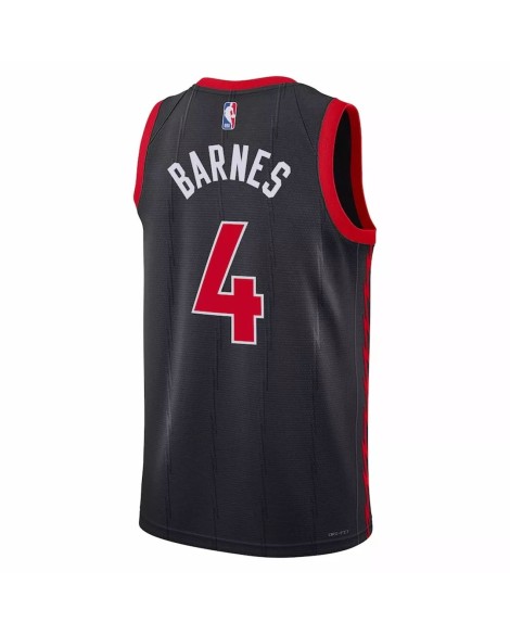 Herren Toronto Raptors Scottie Barnes No. 4 Jordan Brand Black Swingman 2022/23 Jersey mit Disclaimer Edition
