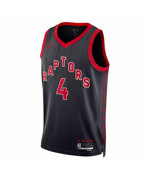 Herren Toronto Raptors Scottie Barnes No. 4 Jordan Brand Black Swingman 2022/23 Jersey mit Disclaimer Edition