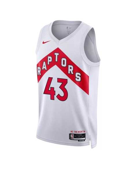 Toronto Raptors No. 43 Pascal Siakam 2022/23 Weißes Swingman Herrenhemd mit Assoziation Edition