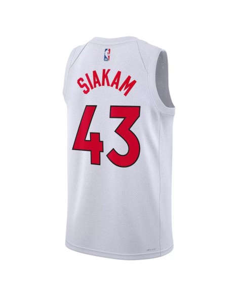 Toronto Raptors No. 43 Pascal Siakam 2022/23 Weißes Swingman Herrenhemd mit Assoziation Edition