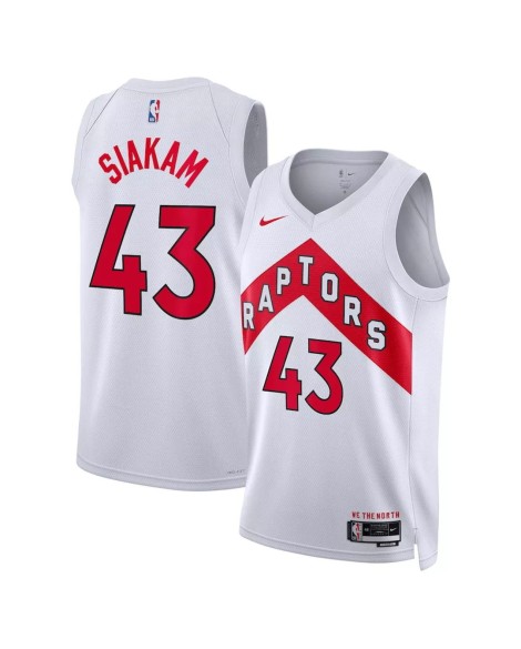 Toronto Raptors No. 43 Pascal Siakam 2022/23 Weißes Swingman Herrenhemd mit Assoziation Edition