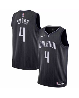 Herren Nike Black 2022/23 Orlando Magic Jalen Suggs No. 4 Swingman Shirt für Herren