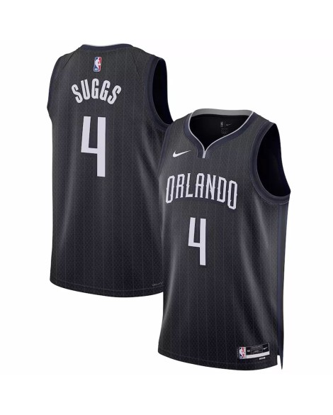 Herren Nike Black 2022/23 Orlando Magic Jalen Suggs No. 4 Swingman Shirt für Herren