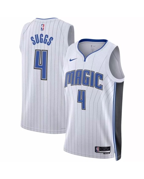 Nike Herren Weiß 2022/23 NBA Swingman Orlando Magic Jalen Suggs No. 4 Shirt für Herren