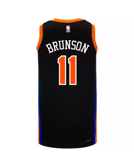 Nike Herren New York Knicks Jalen Brunson No. 11 Schwarz 2022/23 Swingman Shirt mit City Edition