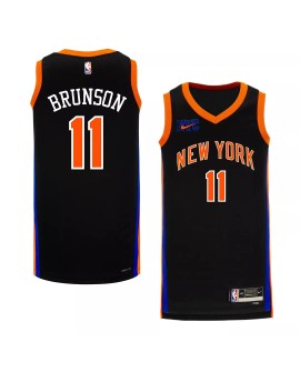 Nike Herren New York Knicks Jalen Brunson No. 11 Schwarz 2022/23 Swingman Shirt mit City Edition