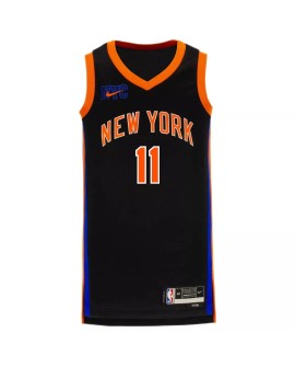 Nike Herren New York Knicks Jalen Brunson No. 11 Schwarz 2022/23 Swingman Shirt mit City Edition
