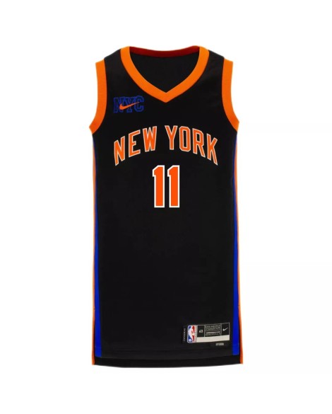 Nike Herren New York Knicks Jalen Brunson No. 11 Schwarz 2022/23 Swingman Shirt mit City Edition