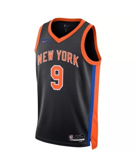 New York Knicks RJ Barrett #9 Nike Noir 2022/23 Swingman Maillot bei Édition Ville