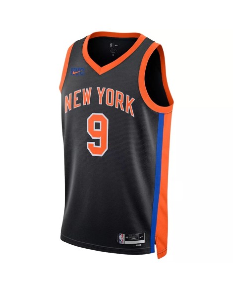New York Knicks RJ Barrett #9 Nike Noir 2022/23 Swingman Maillot bei Édition Ville
