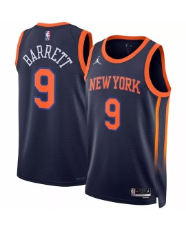 Herren New York Knicks RJ Barrett No. 9 Jordan Brand Navy 2022/23 Swingman Trikot mit Reißverschluss
