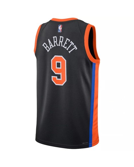 New York Knicks RJ Barrett #9 Nike Noir 2022/23 Swingman Maillot bei Édition Ville