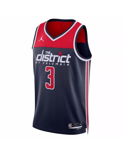 Washington Wizards Herren Swingman No. 3 Jordan Brand Navy 2022/23 Jersey mit Haftungsausschluss Edition