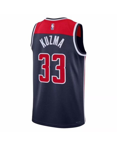Kyle Kuzma Washington Wizards 2022/23 Jordan Brand Navy No. 33 Swingman Men's Shirt mit Disclaimer Edition