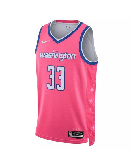 Herren Nike Swingman Rose 2022/23 Kyle Kuzma Washington Wizards No. 33 Trikot mit City Edition