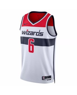 Herren Nike White 2022/23 Swingman Washington Wizards Kristaps Porzingis No. 6 Jersey mit Assoziation Edition