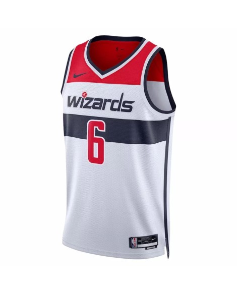 Herren Nike White 2022/23 Swingman Washington Wizards Kristaps Porzingis No. 6 Jersey mit Assoziation Edition