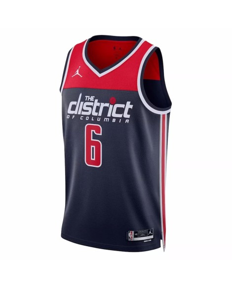 Herren Swingman Washington Wizards Kristaps Porzingis No. 6 Jordan Brand Navy 2022/23 Jersey mit Haftungsausschluss Edition