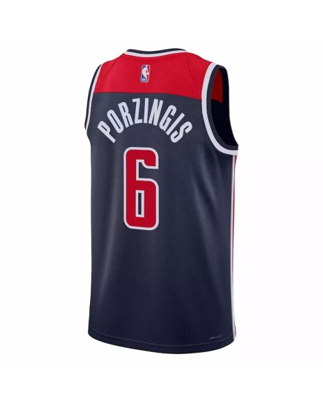 Herren Swingman Washington Wizards Kristaps Porzingis No. 6 Jordan Brand Navy 2022/23 Jersey mit Haftungsausschluss Edition