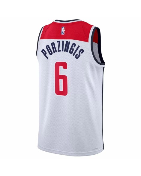 Herren Nike White 2022/23 Swingman Washington Wizards Kristaps Porzingis No. 6 Jersey mit Assoziation Edition