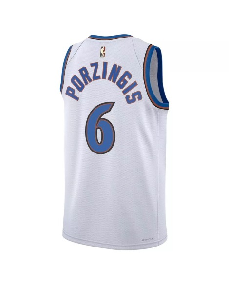 Nike White 2022/23 Herren Washington Wizards Kristaps Porzingis No. 6 Swingman Hemd für Herren