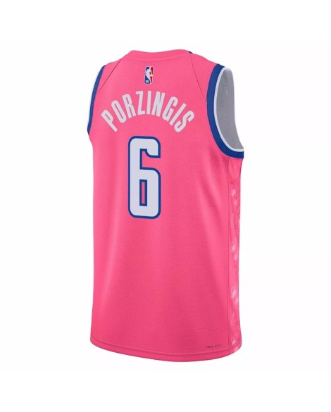Herren Nike Swingman Rose 2022/23 Kristaps Porzingis Washington Wizards No. 6 Jersey mit City Edition