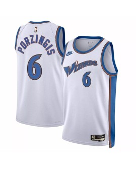 Nike White 2022/23 Herren Washington Wizards Kristaps Porzingis No. 6 Swingman Hemd für Herren