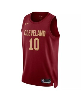 Nike Wine #10 Cleveland Cavaliers Darius Garland 2022/23 Swingman-Trikot für Herren – Icon Edition