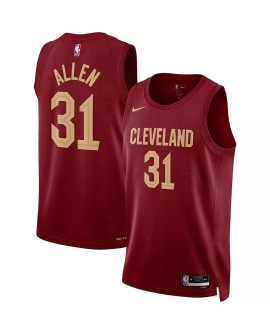 Herren 2022/23 Cleveland Cavaliers Jarrett Allen #31 Nike Wine Swingman Trikot – Icon Edition