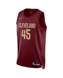 Cleveland Cavaliers Donovan Mitchell #45 Nike Wine 2022/23 Swingman-Trikot für Herren – Icon Edition