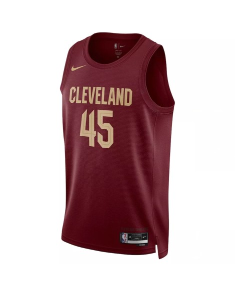 Cleveland Cavaliers Donovan Mitchell #45 Nike Wine 2022/23 Swingman-Trikot für Herren – Icon Edition