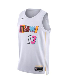 Nike Miami Heat Bam Adebayo No.13 Weiß 2022/23 Swingman Shirt für Herren